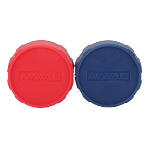 NAVAC NMGB1 Impact-Resistant Refrigerant Pressure Gauge Boots | Protective Rubber Covers Pro Manifold Gauges NMG11A, NMG12A, NMG13A, NMG14A, NMG15A | Fits 3-1/8" Diameter | 1 Red, 1 Blue