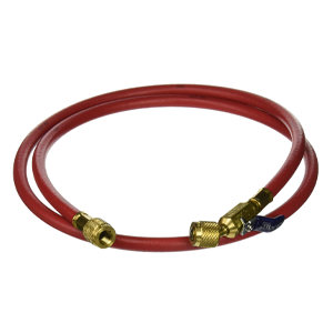 Yellow Jacket 29660 Plus II 1/4" Hose with Compact Ball Valve, 60", Red