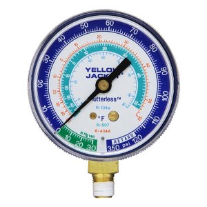 Yellow Jacket 49052 2-1/2" Gauge (Degrees F), Blue Compound, 30", 0-120 psi, R-134A/404A/507