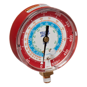 Yellow Jacket 49105 Gauge (Degrees F) Red Pressure, 0-500 psi, R-22/134A/404A, 3-1/8"