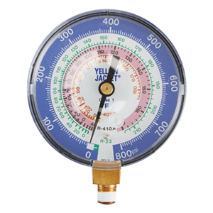 Yellow Jacket 49134 Low Side Replacement Gauge, R-22/407C/410A degrees F,Red/blue