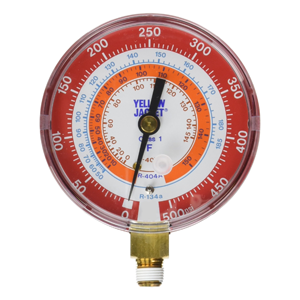 Yellow Jacket 49151 Gauge (Degrees F), 3-1/8" Red Pressure, 0-500 psi, R-134A/404A/407C