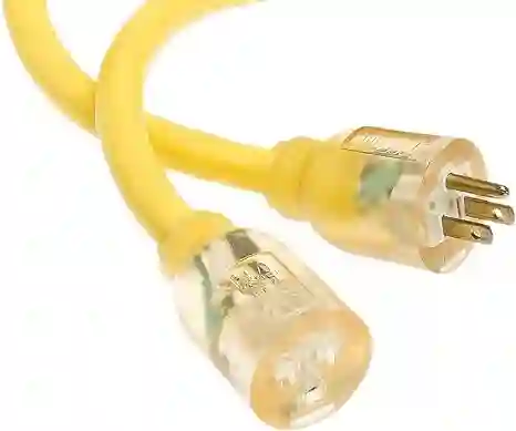 Southwire Heavy Duty Extension Cord - Outdoor Power Cable with Lighted End for Safety - Waterproof - High Visibility Yellow Jacket - 10/3 SJTW Extension - 50-Foot